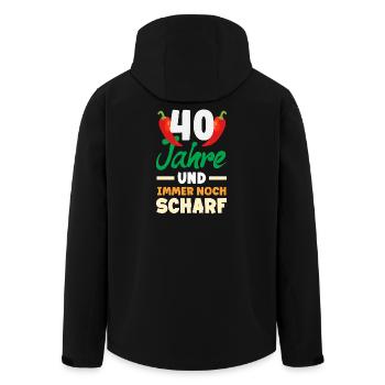 Funny 40th Birthday Gift Birthday Shirt - Men’s Recycled Softshell Jacket by Stanley/Stella - black - Back - AI Model Male 185 light (185cm)
