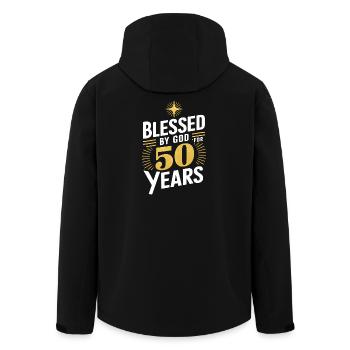 Conception de la célébration du 50e anniversaire - Veste softshell homme en polyester recyclé Stanley/Stella - noir - Dos - AI Model Male 185 light (185cm)