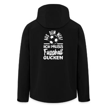 Funny Football Football Fan Gift - Men’s Recycled Softshell Jacket by Stanley/Stella - black - Back - AI Model Male 185 light (185cm)