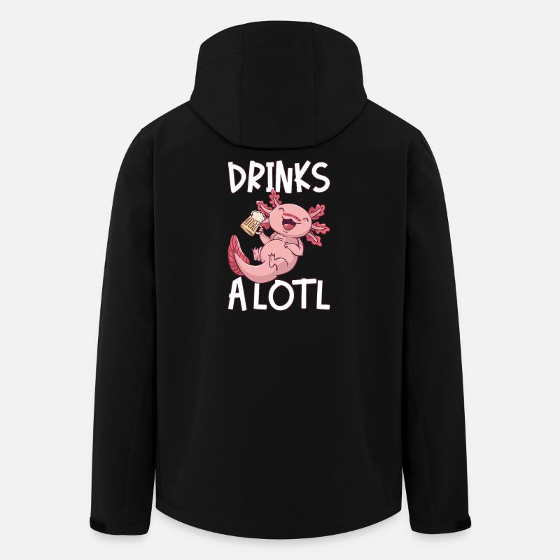 Drinks A Lotl Axolotl Drinks Beer - Men’s Recycled Softshell Jacket by Stanley/Stella - black
