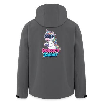 Unicorn Gamer VR Edition - Recycelte Männer Softshell-Jacke von Stanley/Stella - Schwarz - Hinten - AI Model Male 185 light (185cm)