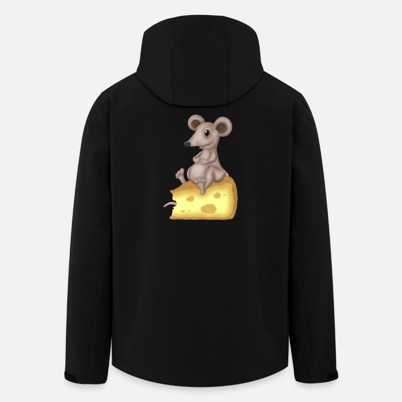 Cute mouse on cheese - Men’s Recycled Softshell Jacket by Stanley/Stella - black