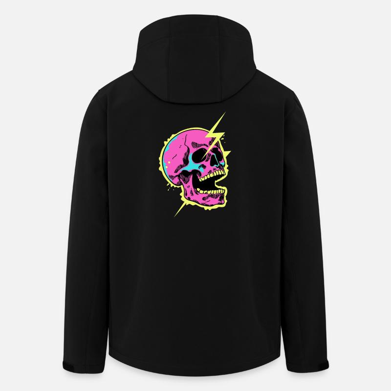 Crâne Néon Éclair Éclat - Veste softshell homme en polyester recyclé Stanley/Stella - noir