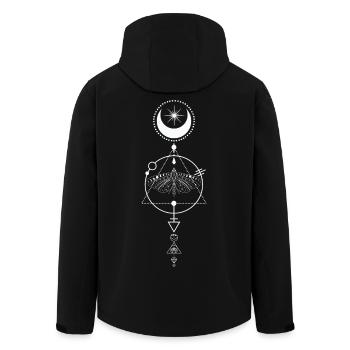 Glyphe d’alchimie de papillon de nuit céleste - Veste softshell homme en polyester recyclé Stanley/Stella - noir - Dos - AI Model Male 185 light (185cm)