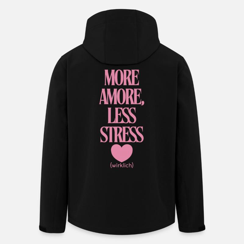 Mehr Liebe Weniger Stress  - Recycelte Männer Softshell-Jacke von Stanley/Stella - Schwarz