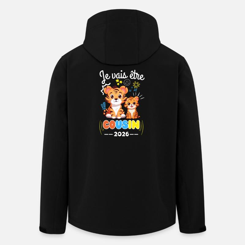 Ich werde Cousine sein 2026 Tigerschwangerschaft Ankündigung - Recycelte Männer Softshell-Jacke von Stanley/Stella - Schwarz