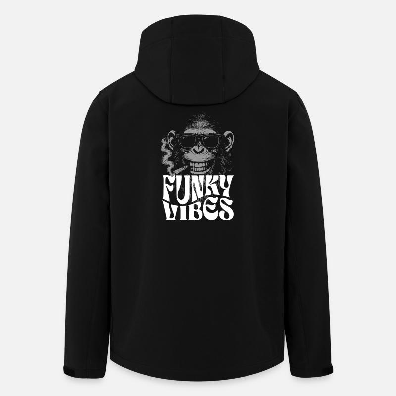 Monkey Funk Vibes - Recycelte Männer Softshell-Jacke von Stanley/Stella - Schwarz