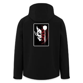 Darts, Bullseye, Dartboard and devil. - Recycelte Männer Softshell-Jacke von Stanley/Stella - Schwarz - Hinten - AI Model Male 185 light (185cm)