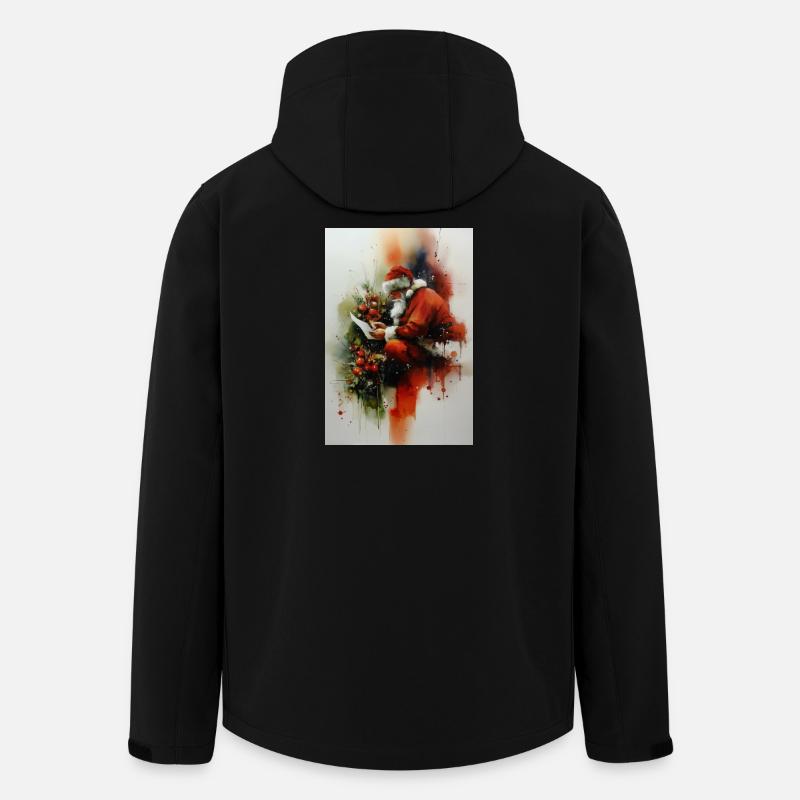 Aquarell-Weihnachtsmann-Lesebrief - Recycelte Männer Softshell-Jacke von Stanley/Stella - Schwarz