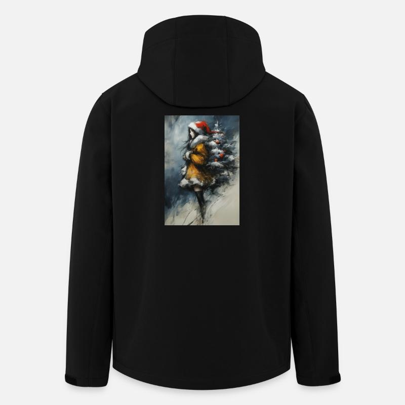 Märchenwinter: Mädchen und Baum - Recycelte Männer Softshell-Jacke von Stanley/Stella - Schwarz