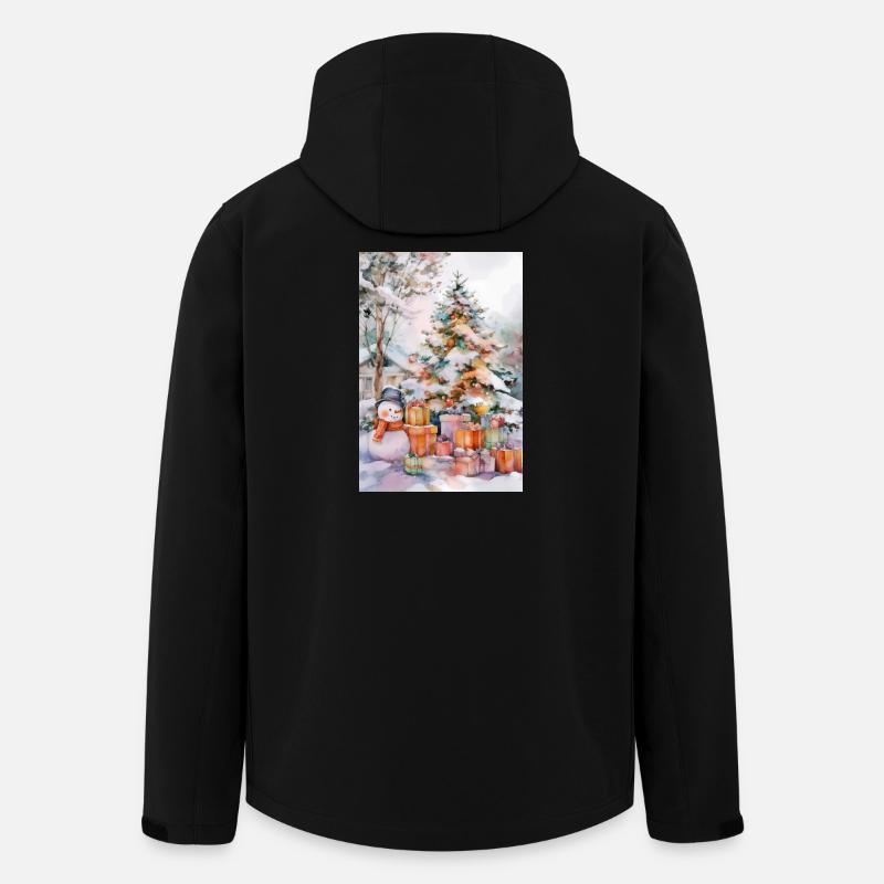 Magischer Winter: Baum und Geschenke - Recycelte Männer Softshell-Jacke von Stanley/Stella - Schwarz