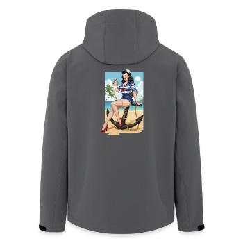 Beach sailor pinup - Men’s Recycled Softshell Jacket by Stanley/Stella - anthracite - Back - AI Model Male 185 light (185cm)