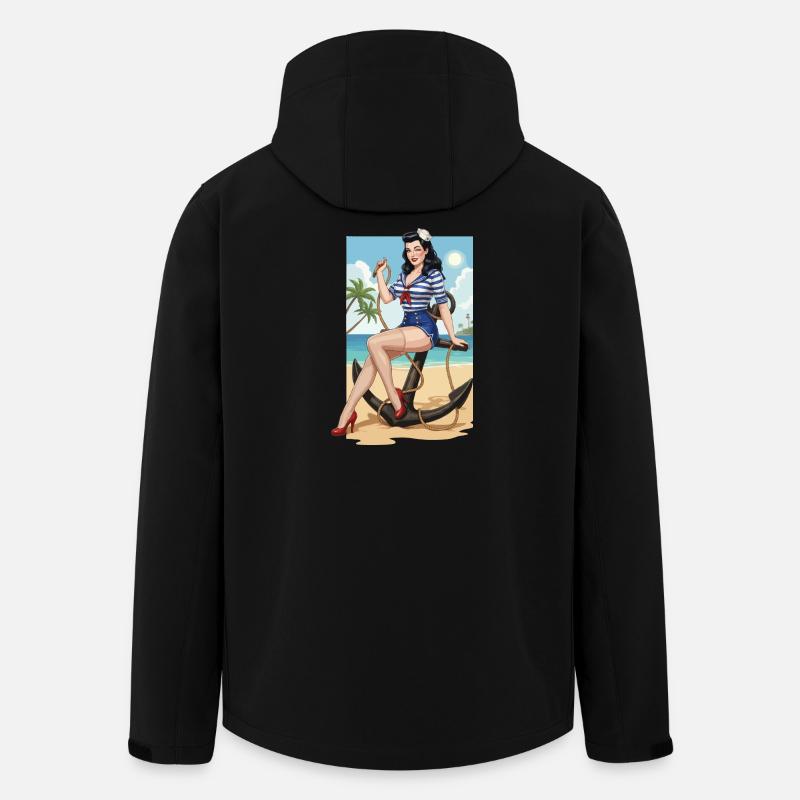 Strandsegler-Pinup - Recycelte Männer Softshell-Jacke von Stanley/Stella - Schwarz