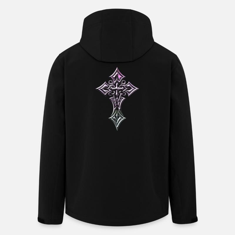 Irisierendes gotisches Kreuz - Recycelte Männer Softshell-Jacke von Stanley/Stella - Schwarz