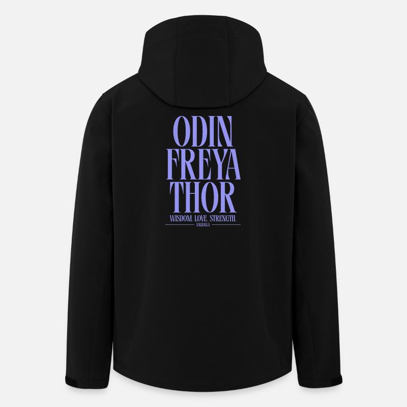 Odin Freya Thor: Wisdom & Strength - Men’s Recycled Softshell Jacket by Stanley/Stella - black