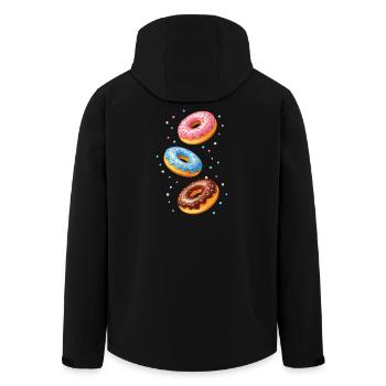 Bunte Donuts Illustration Set   - Recycelte Männer Softshell-Jacke von Stanley/Stella - Schwarz - Hinten - AI Model Male 185 light (185cm)