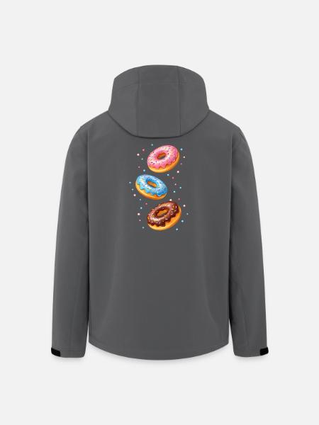 Bunte Donuts Illustration Set - Recycelte Männer Softshell-Jacke von Stanley/Stella - Schwarz