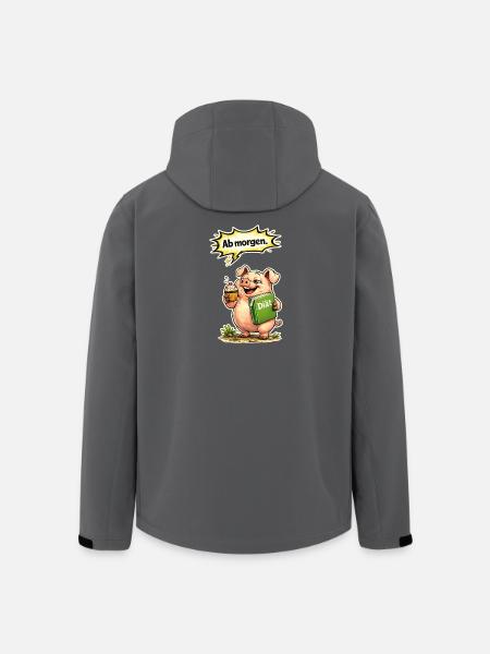 Funny Pig Diet Saying Gift - Men’s Recycled Softshell Jacket by Stanley/Stella - black