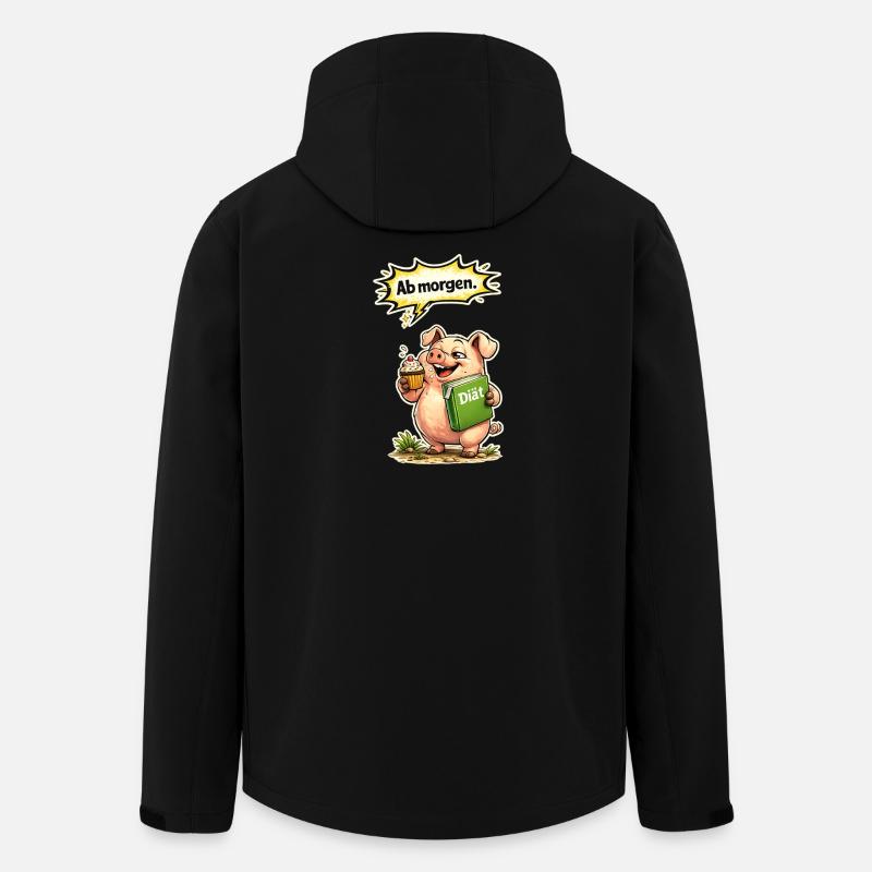 Funny Pig Diet Saying Gift - Men’s Recycled Softshell Jacket by Stanley/Stella - black