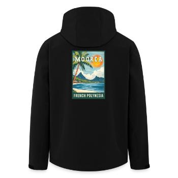 Explore Tropical Moorea in French Polynesia - Men’s Recycled Softshell Jacket by Stanley/Stella - black - Back - AI Model Male 185 light (185cm)