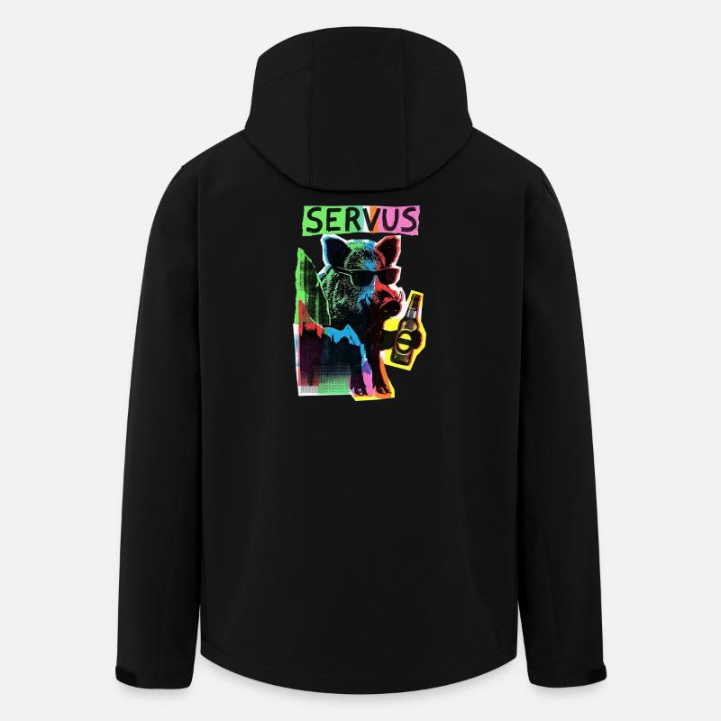 Cool Alpine Wild Boar - Men’s Recycled Softshell Jacket by Stanley/Stella - black