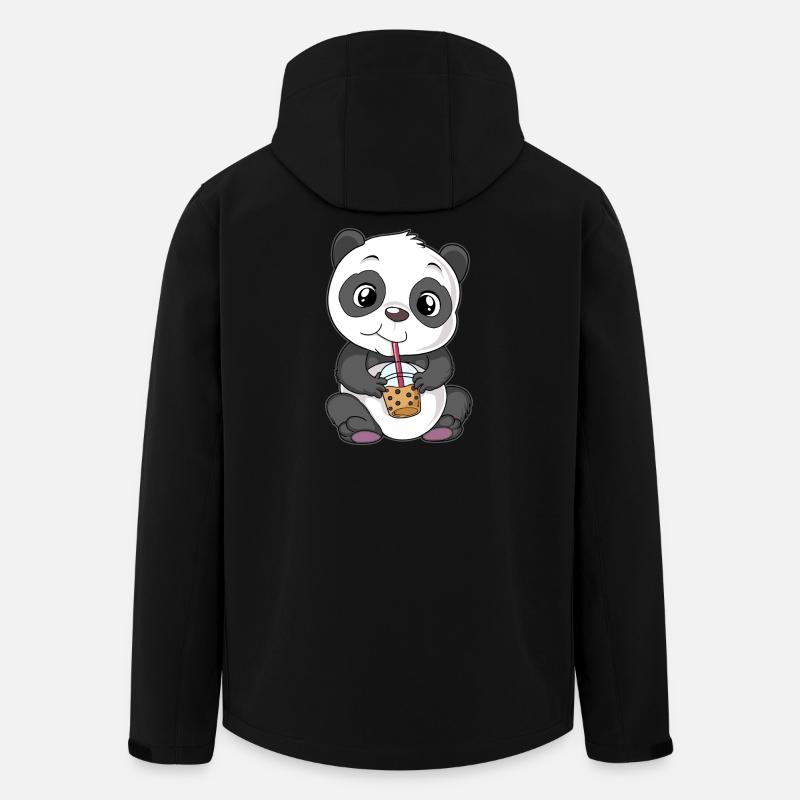 Panda Bubble Tea - Veste softshell homme en polyester recyclé Stanley/Stella - noir
