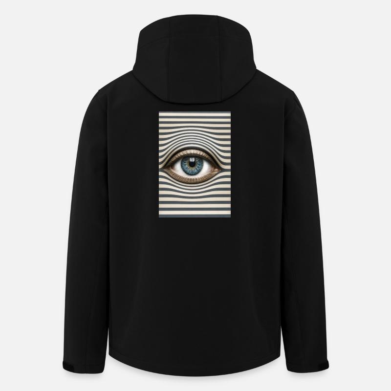 Œil contre des rayures ondulées - Veste softshell homme en polyester recyclé Stanley/Stella - noir