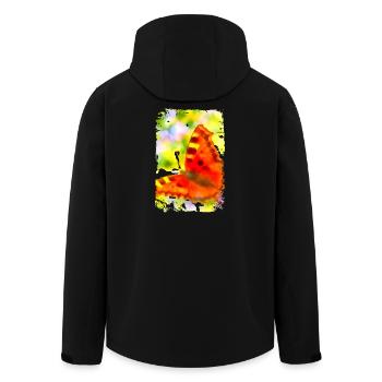Schmetterling Kunstdesign von Jörg Langhans - Recycelte Männer Softshell-Jacke von Stanley/Stella - Schwarz - Hinten - AI Model Male 185 light (185cm)