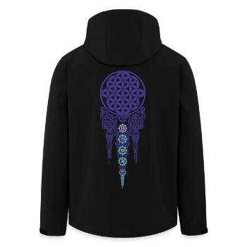 Spiritualität Meditation Heilige Geometrie Symbol Om - Recycelte Männer Softshell-Jacke von Stanley/Stella - Schwarz - Hinten - AI Model Male 185 light (185cm)