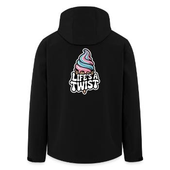  Lifes A Twist Softeis Waffel Rosa Blau Sommer - Recycelte Männer Softshell-Jacke von Stanley/Stella - Schwarz - Hinten - AI Model Male 185 light (185cm)