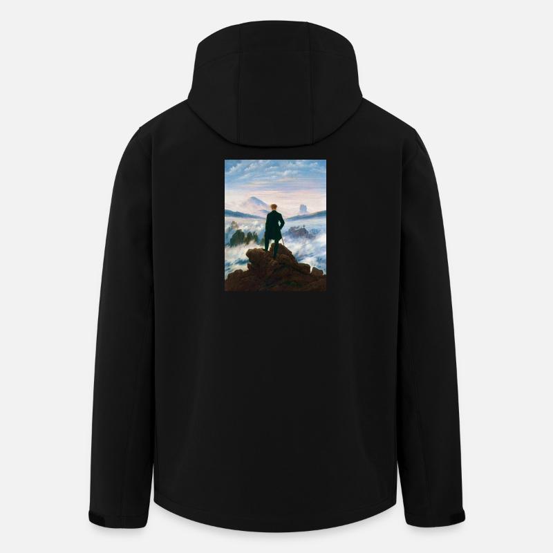 Wanderer über dem Nebelmeer Caspar David Friedrich - Recycelte Männer Softshell-Jacke von Stanley/Stella - Schwarz