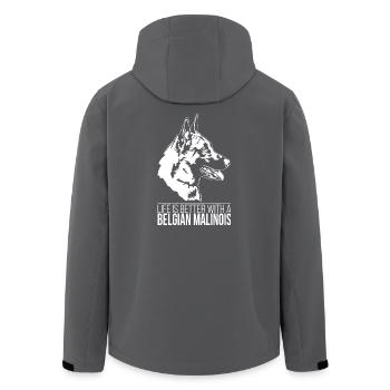 Belgian Malinois life is better Hunde Wilsigns - Recycelte Männer Softshell-Jacke von Stanley/Stella - Schwarz - Hinten - AI Model Male 185 light (185cm)