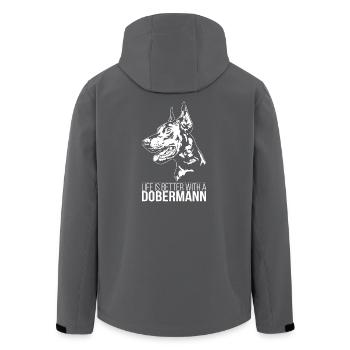 Dobermann life is better Hunde Hund Wilsigns - Recycelte Männer Softshell-Jacke von Stanley/Stella - Schwarz - Hinten - AI Model Male 185 light (185cm)