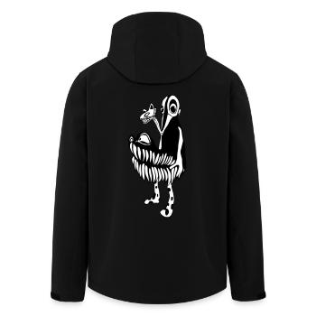 Monster Illustration Charakter PUKS - Recycelte Männer Softshell-Jacke von Stanley/Stella - Schwarz - Hinten - AI Model Male 185 light (185cm)