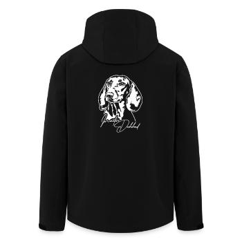 Miniature Dachshund Portrait Dog Portrait Dogs - Men’s Recycled Softshell Jacket by Stanley/Stella - black - Back - AI Model Male 185 light (185cm)