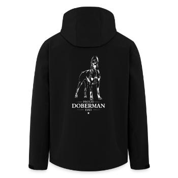 Doberman Dad Dog Dog Doberman Wilsigns - Men’s Recycled Softshell Jacket by Stanley/Stella - black - Back - AI Model Male 185 light (185cm)