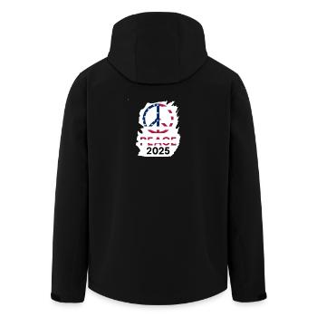 Philosophie des amerikanischen Friedens 2025 - Recycelte Männer Softshell-Jacke von Stanley/Stella - Schwarz - Hinten - AI Model Male 185 light (185cm)