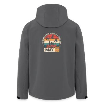 Special anniversary with this design May 1980 - Men’s Recycled Softshell Jacket by Stanley/Stella - anthracite - Back - AI Model Male 185 light (185cm)
