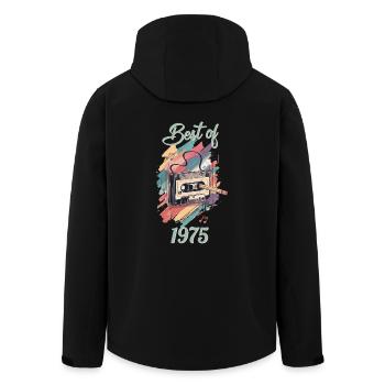 Best of 1975 cool vintage music cassettes for the 50th anniversary - Men’s Recycled Softshell Jacket by Stanley/Stella - black - Back - AI Model Male 185 light (185cm)