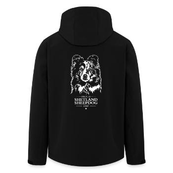Shetland Sheepdog Dad Hunde Hund Sheltie Wilsigns - Recycelte Männer Softshell-Jacke von Stanley/Stella - Schwarz - Hinten - AI Model Male 185 light (185cm)