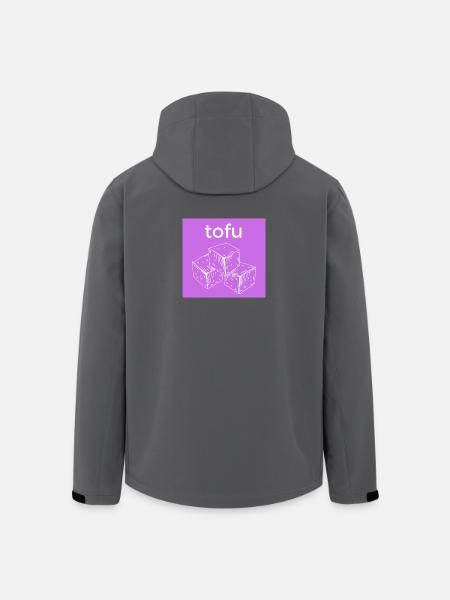 Tofu cube sketch on purple background - Men’s Recycled Softshell Jacket by Stanley/Stella - black