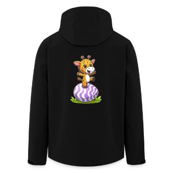 Osterei Giraffe, Tanzende Balancierkunst - Recycelte Männer Softshell-Jacke von Stanley/Stella - Schwarz - Hinten - AI Model Male 185 light (185cm)