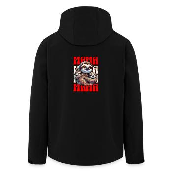 Sloth Mom Kids Love Families Life - Men’s Recycled Softshell Jacket by Stanley/Stella - black - Back - AI Model Male 185 light (185cm)