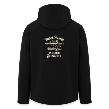 Spruch über Wahre Freunde - Recycelte Männer Softshell-Jacke von Stanley/Stella - Schwarz - Hinten - AI Model Male 185 light (185cm)