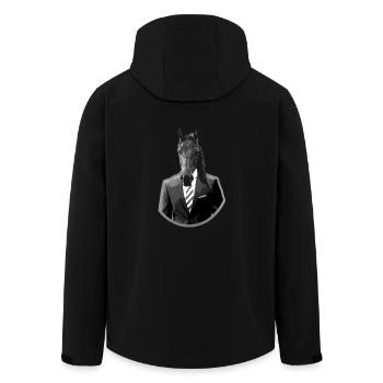 Cheval en costume - Veste softshell homme en polyester recyclé Stanley/Stella - noir - Dos - AI Model Male 185 light (185cm)