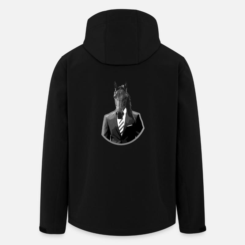 Pferd im Anzug - Recycelte Männer Softshell-Jacke von Stanley/Stella - Schwarz