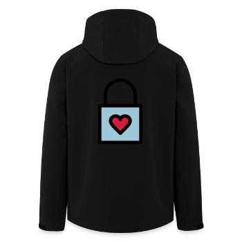 Padlock, love lock - Men’s Recycled Softshell Jacket by Stanley/Stella - black - Back - AI Model Male 185 light (185cm)