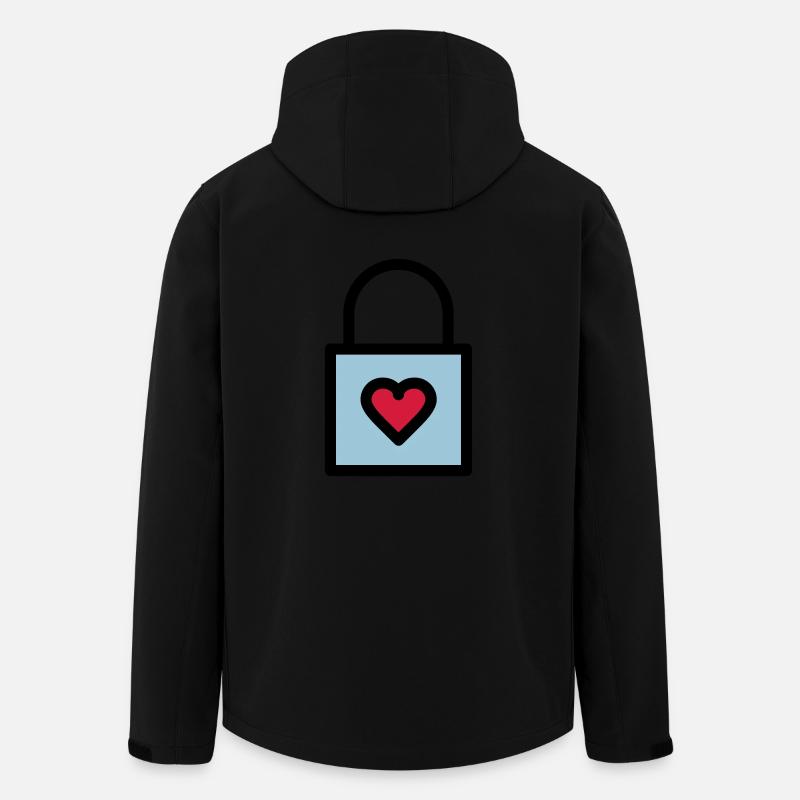 Cadenas, serrure d'amour - Veste softshell homme en polyester recyclé Stanley/Stella - noir