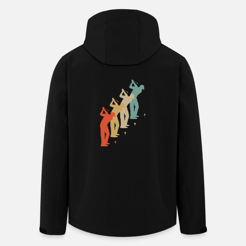 Retro Vintage Style Golf Golfer Golfaaja - Miesten softshell-takki kierrätetystä polyesteristä Stanley/Stellalta - musta