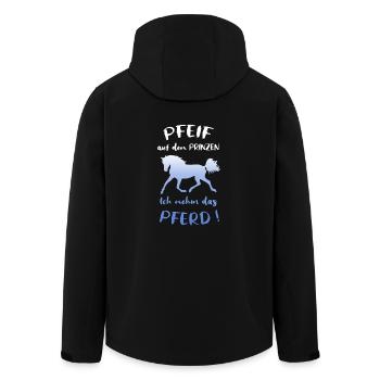 Pfeif auf den Prinzen Ich nehm das Pferd Spruch - Recycelte Männer Softshell-Jacke von Stanley/Stella - Schwarz - Hinten - AI Model Male 185 light (185cm)